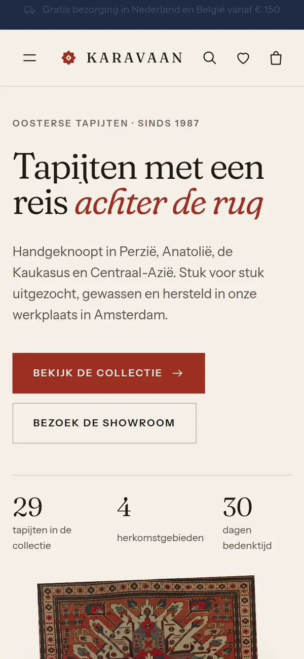 Home van Karavaan op een telefoon