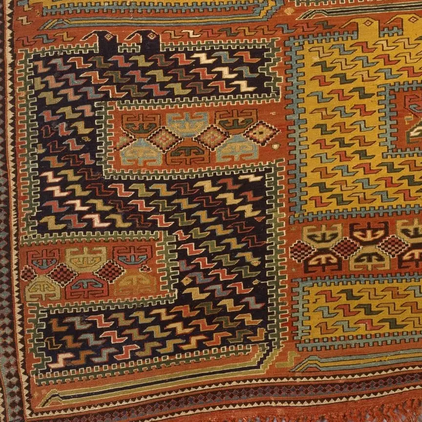 Sileh-soemak: detail van de rand